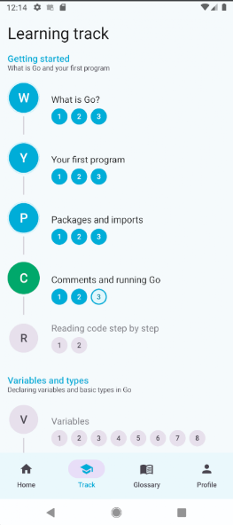 Go-Noob practice screen